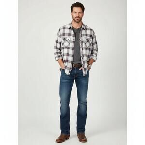 Outpost Makers Shirt Mens XXL Plaid Flannel Button Up Cowboy Western Cabin Core